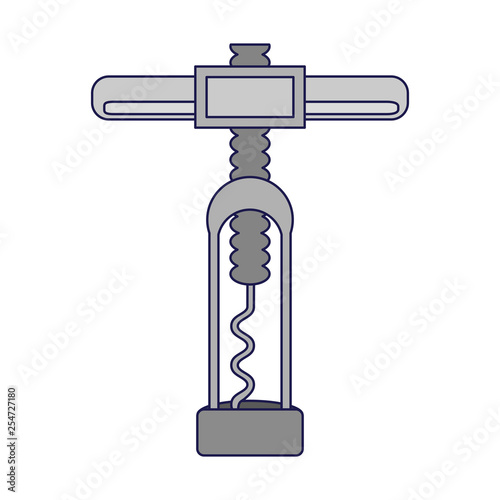 Wine corkscrew symbol isolated