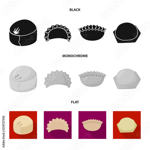 Vector illustration of products  and cooking logo. Set of products  and appetizer stock symbol for web.