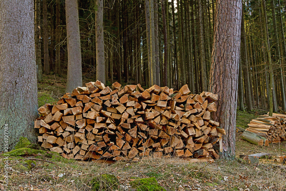 Brennholz Holzstapel