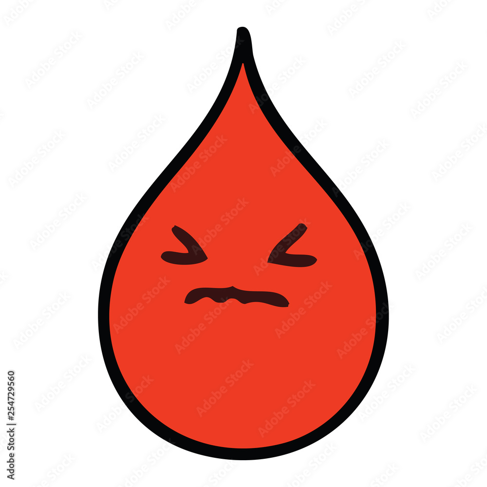 Fototapeta premium quirky hand drawn cartoon emotional blood drop