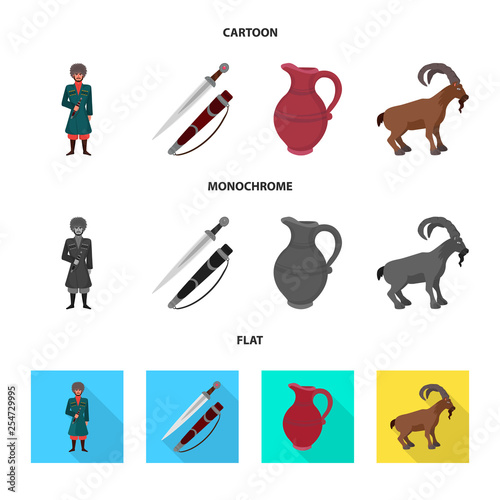 Isolated object of culture and sightseeing icon. Collection of culture and originality stock vector illustration.