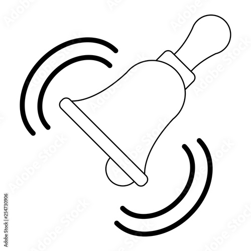 Bell ring isolated symbol black and white