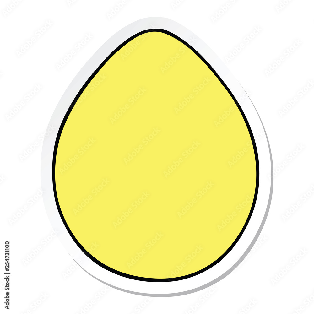 sticker of a quirky hand drawn cartoon egg
