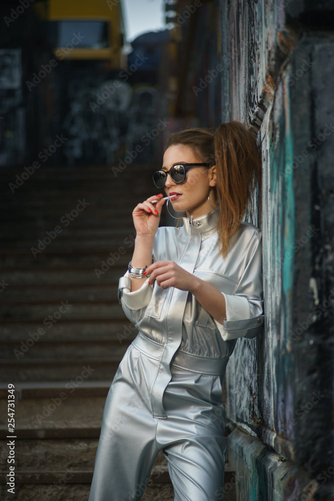  Hip Hop girl  with cigarette