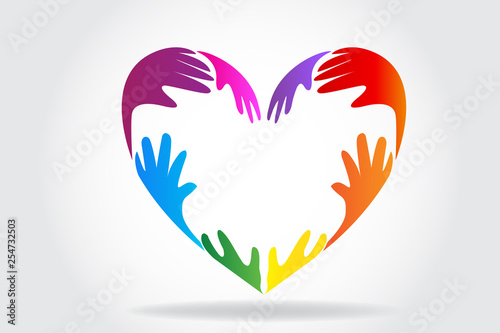Hands making a heart love logo