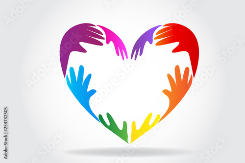 Hands making a heart love logo
