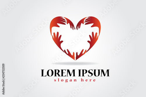 Logo hands making a heart 
