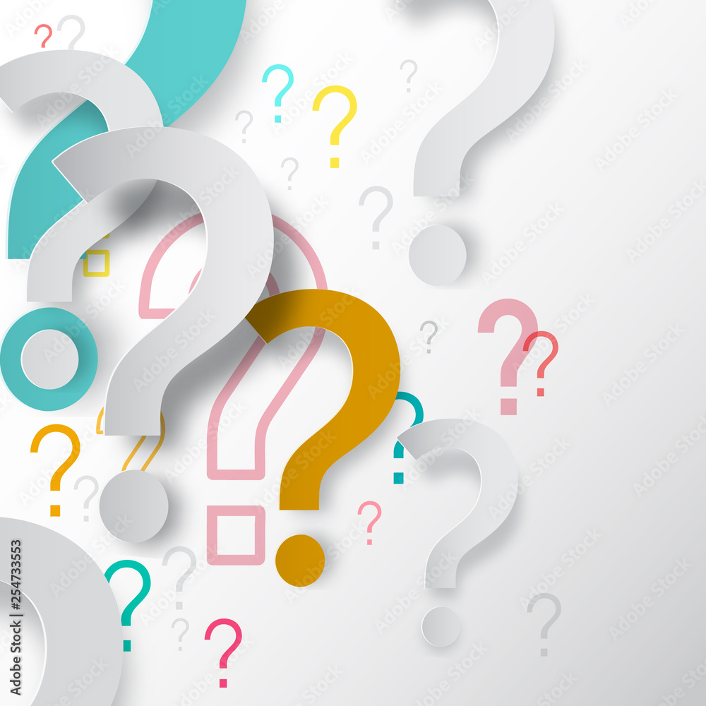 Question Marks Background. Vector Paper Cut Mystery Symbols. Stock ...