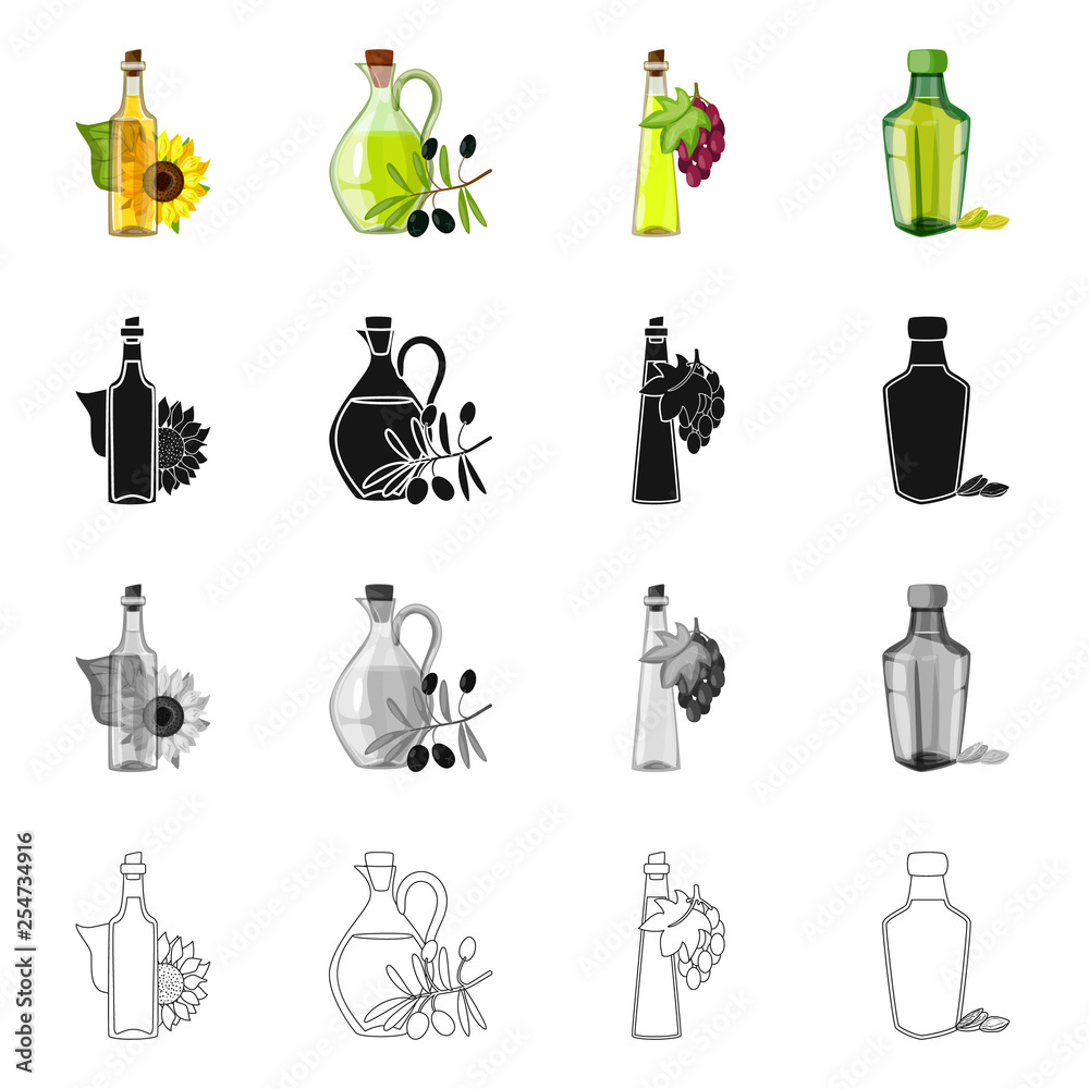 Fototapeta premium Vector illustration of healthy and vegetable logo. Collection of healthy and agriculture stock symbol for web.