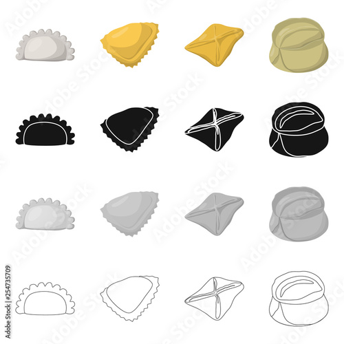 Vector design of products  and cooking icon. Collection of products  and appetizer stock symbol for web.