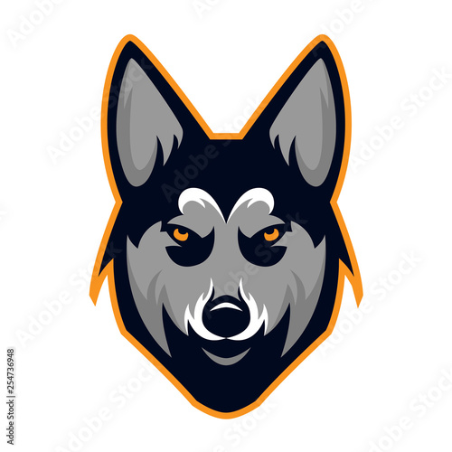 Husky Dog Head Team Mascot Logo