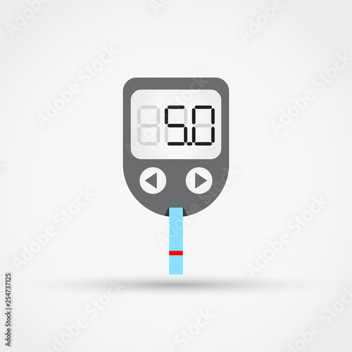 Blood glucose measuring device vector icon. Simple flat design.