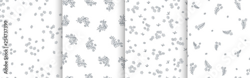 Set of floral seamless paterns