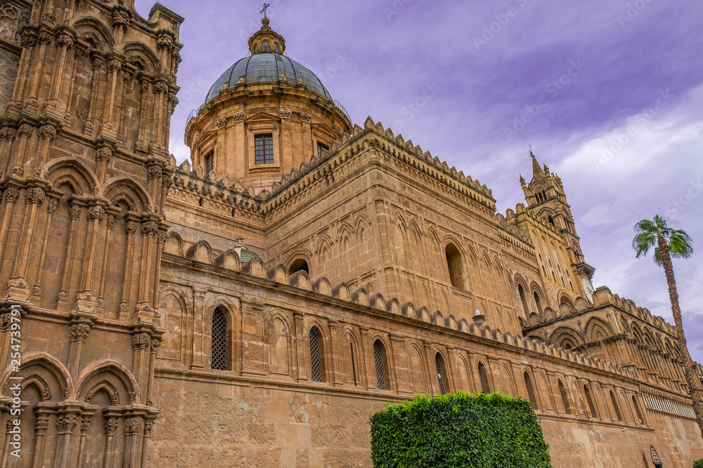 Norman architecture of Duomo, medieval Cathedral of Palermo in Sicily