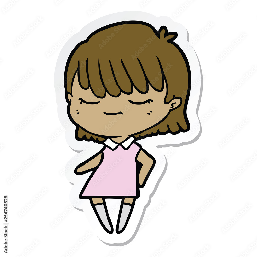 sticker of a cartoon woman