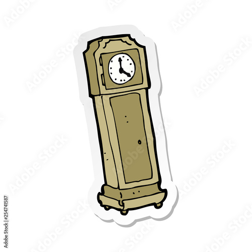 sticker of a cartoon grandfather clock