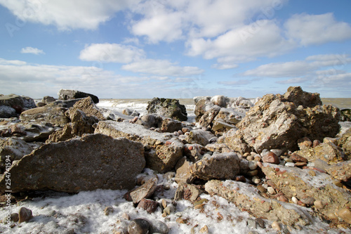 rocks in the winter sea