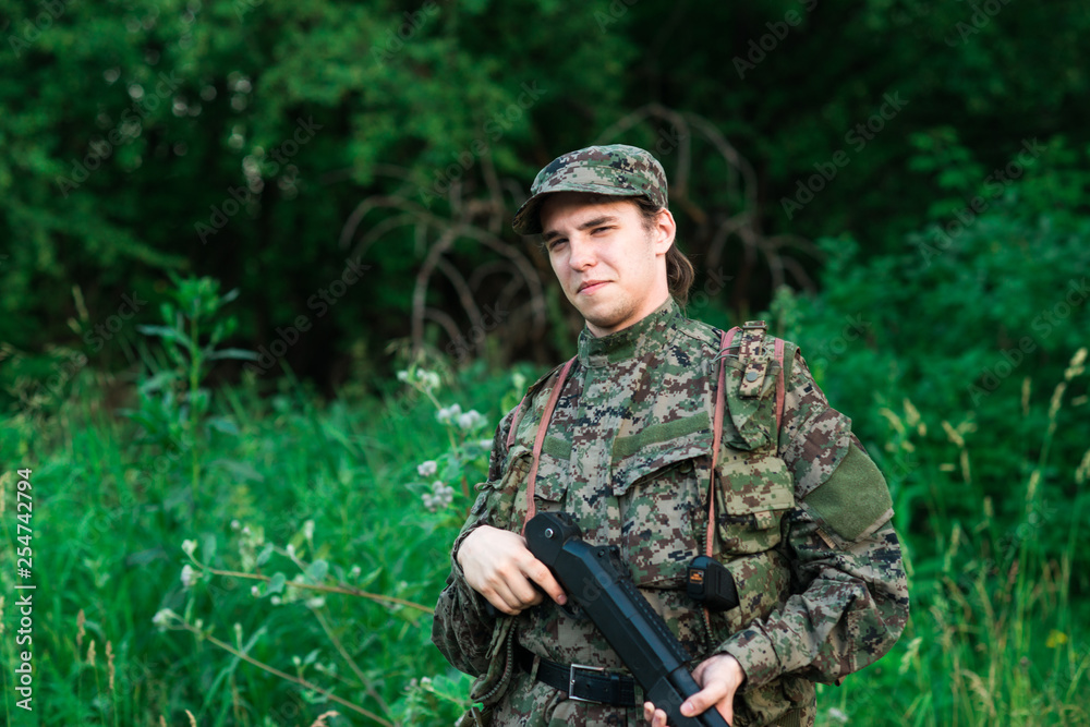 airsoft player on the game of war