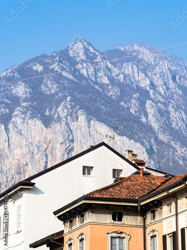 view of mount Monte San Martino over Lecco city