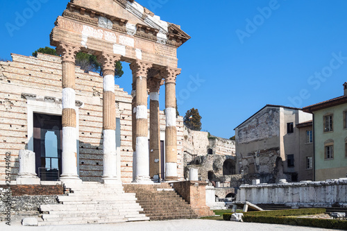 Colonnade roman monument Capitolium of Brixia