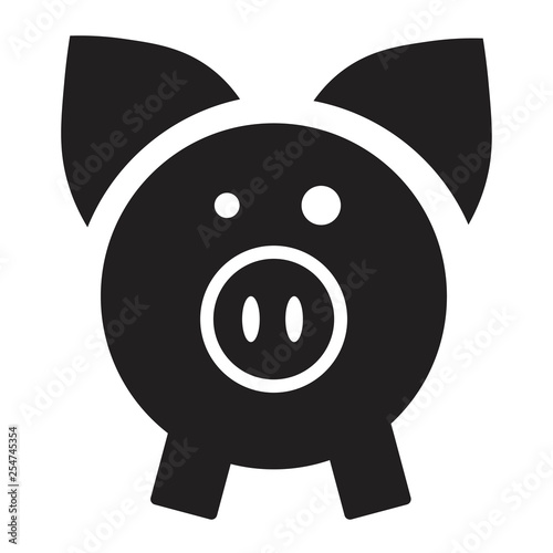 Pig icon in flat style.