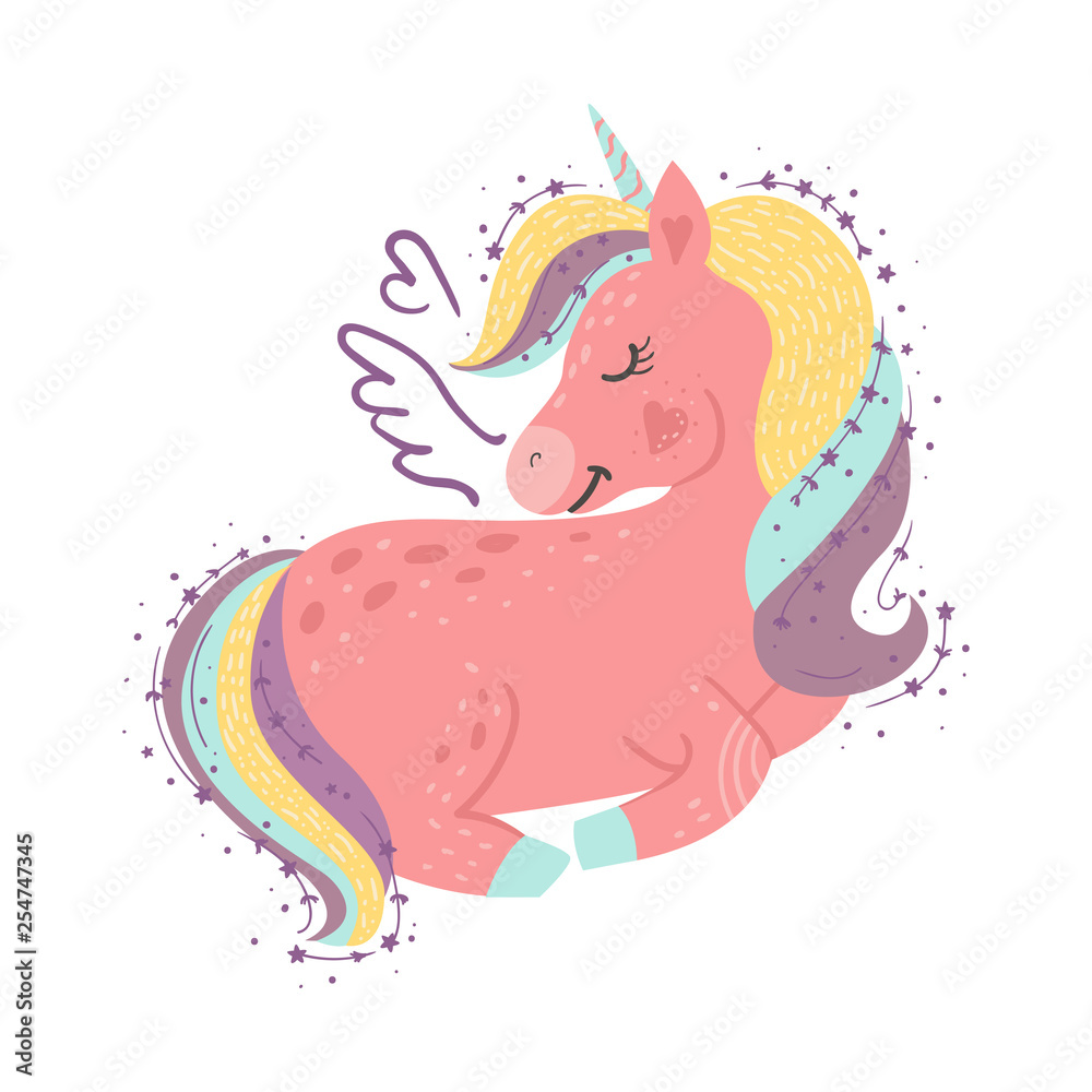 Cute little magical unicorn. Cute little magical unicorn.