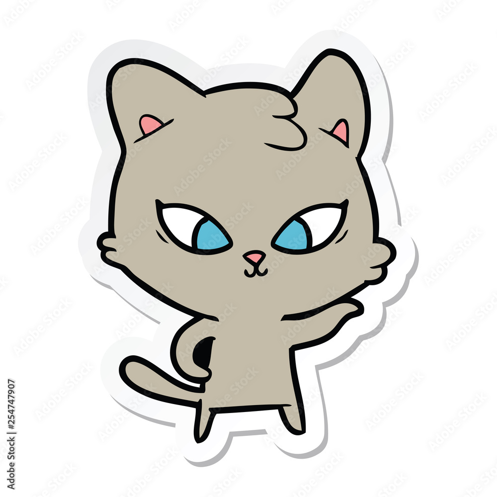 Fototapeta premium sticker of a cute cartoon cat