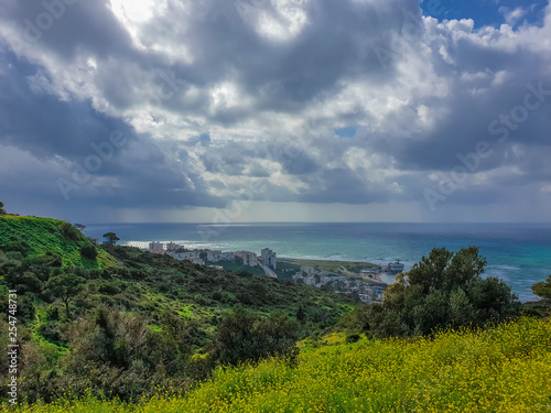 Mount Carmel in Haifa, Stella Maris. Travel to Israel in winter.