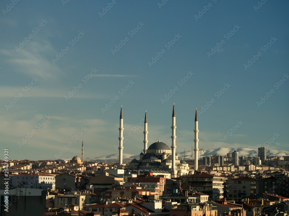 Naklejka premium ankara capital of the turkey and views with the mosque