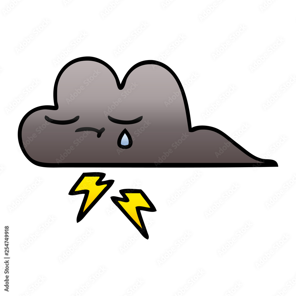 gradient shaded cartoon storm cloud gradient shaded cartoon storm cloud