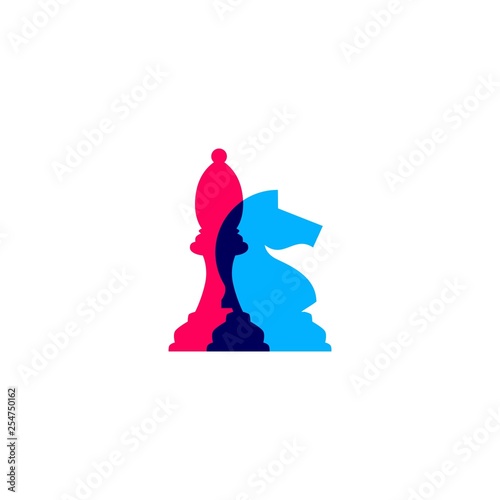 knight and bishop logo vector icon illustration