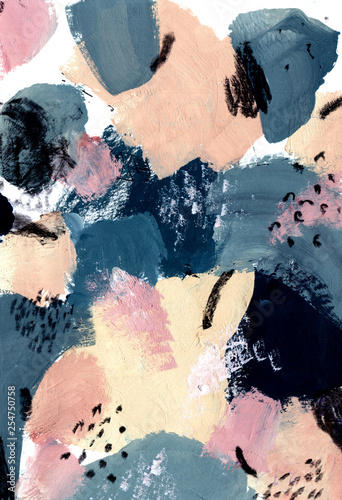 Textured Abstract Art Background in Blue Shades