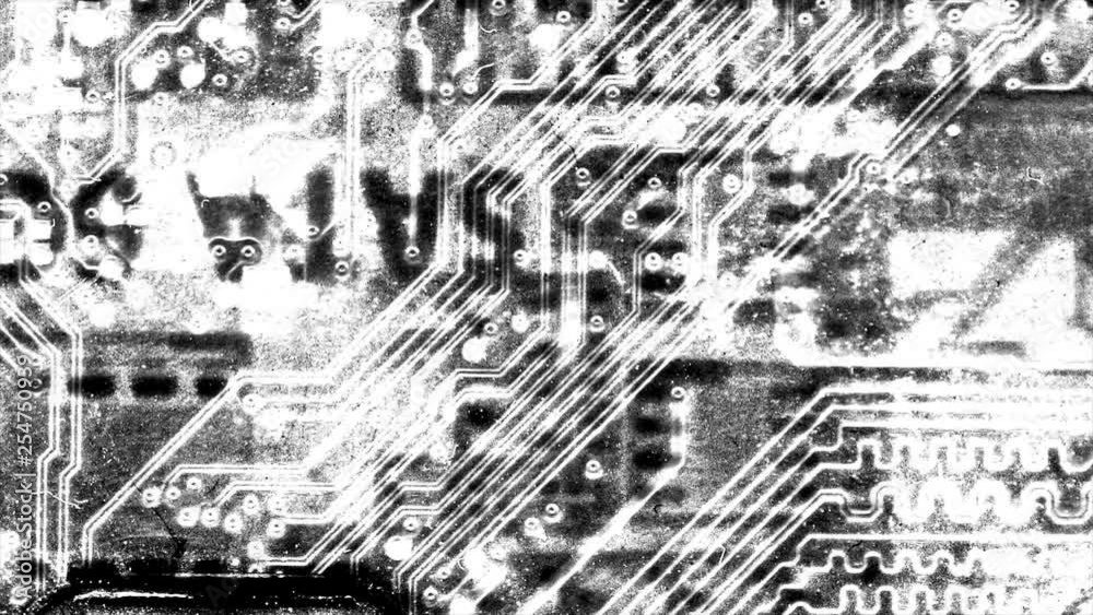 Abstract Background Black And White Motherboard Animation 9