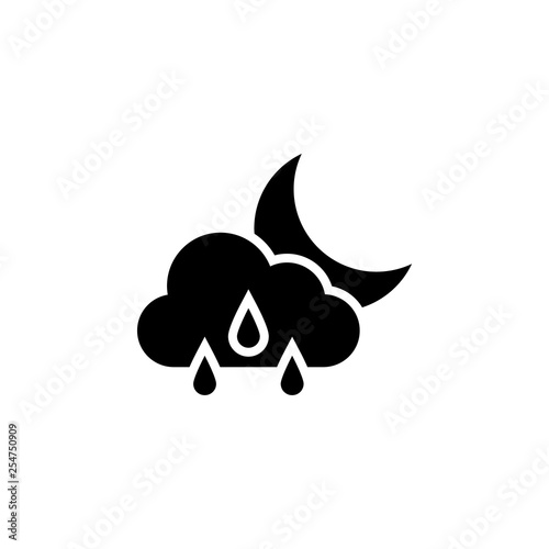 rain cloud and moon icon. Element of weather illustration. Signs and symbols can be used for web, logo, mobile app, UI, UX