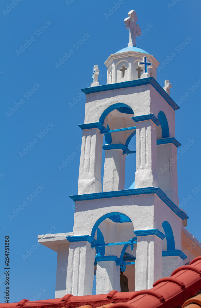 Church bell tower, Vourliotes, Samos Island, Greece