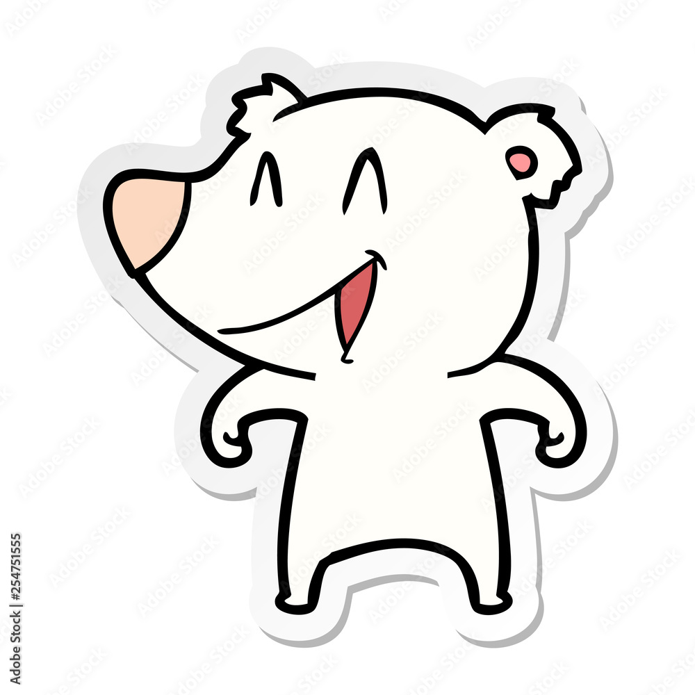 distressed sticker of a polar bear cartoon distressed sticker of a polar bear cartoon