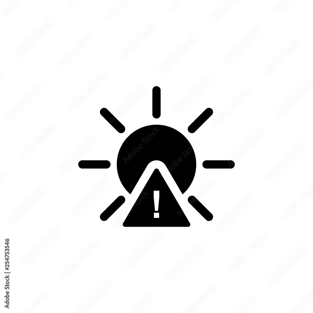 sun warning icon. Element of weather illustration. Signs and symbols can be used for web, logo, mobile app, UI, UX sun warning icon. Element of weather illustration. Signs and symbols can be used for web, logo, mobile app, UI, UX