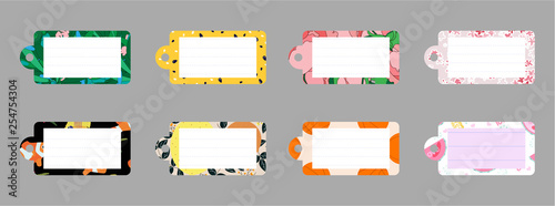 Cute design elements. Collection of various note papers. Flat style. Notes, labels, stickers.