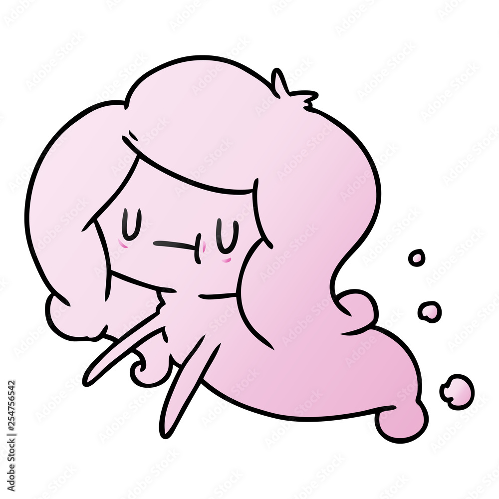 gradient cartoon of a kawaii cute ghost gradient cartoon of a kawaii cute ghost