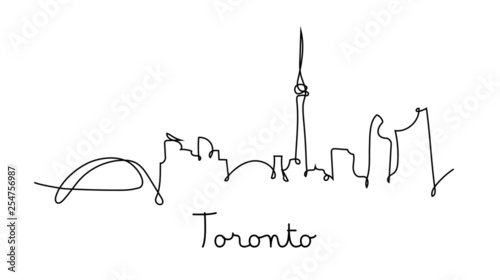One line style Toronto city skyline. Simple modern minimaistic style vector.