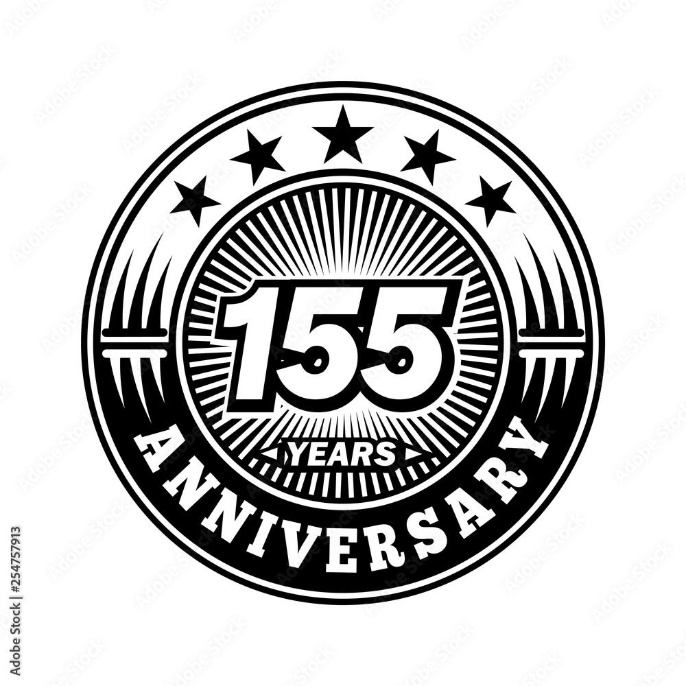 155 years anniversary. Anniversary logo design. Vector and illustration.