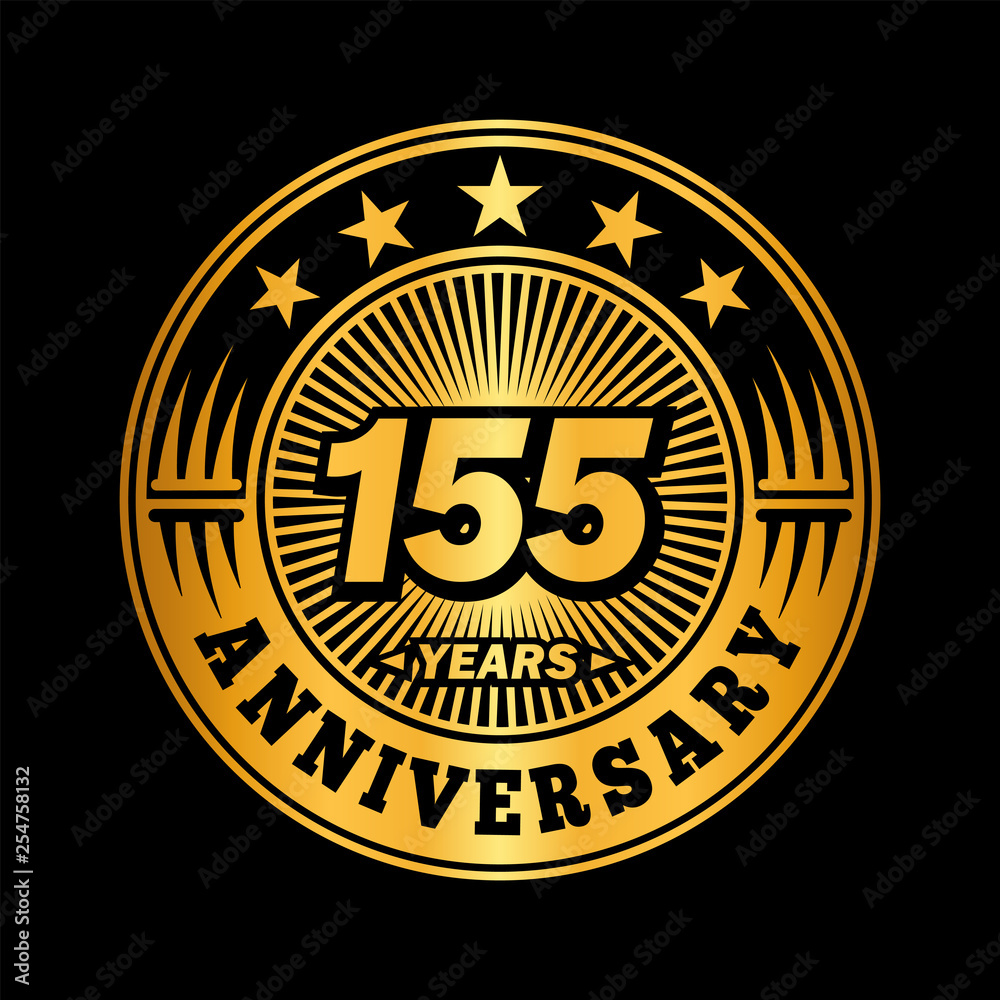 155 years anniversary. Anniversary logo design. Vector and illustration.