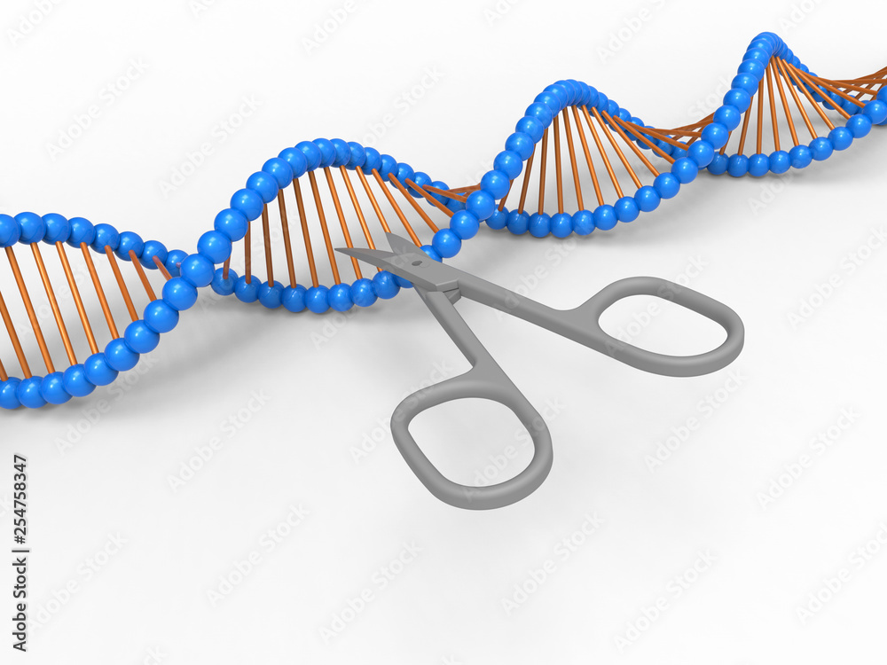 3D render - DNA cut concept