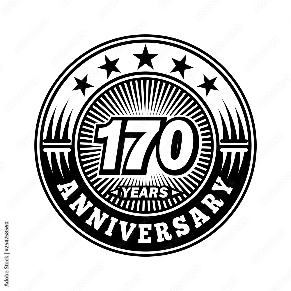 170 years anniversary. Anniversary logo design. Vector and illustration.