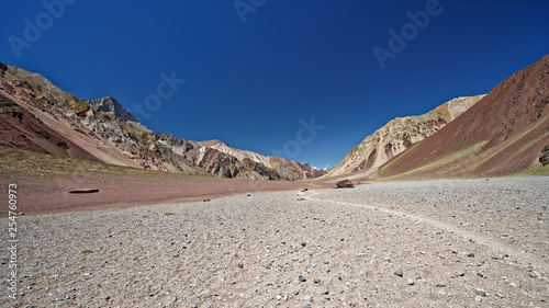 Landscape while climbing to the top of Aconcagua in Argentina.