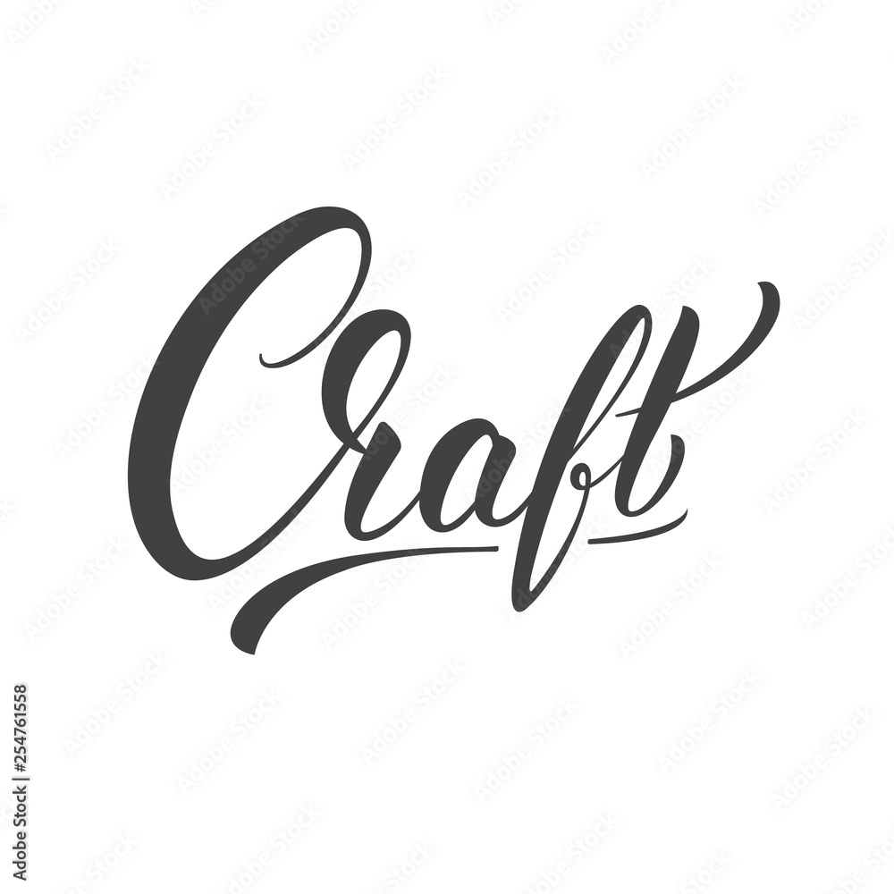 Craft. Craft lettering calligraphy label sticker. Vector design for Beer pub, brewery, brand. Craft. Craft lettering calligraphy label sticker. Vector design for Beer pub, brewery, brand.