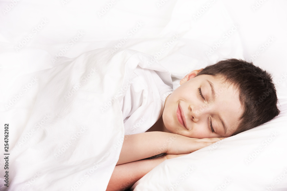 Cute little boy is sleeping