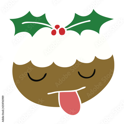 quirky hand drawn cartoon christmas pudding
