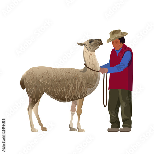 Farmer with llama