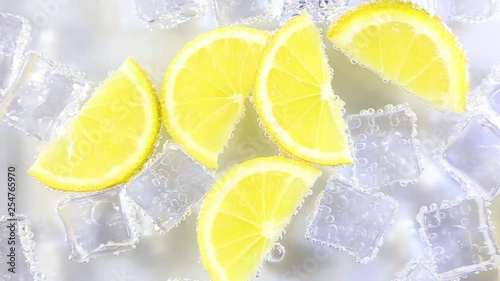 lemon slice and ice background